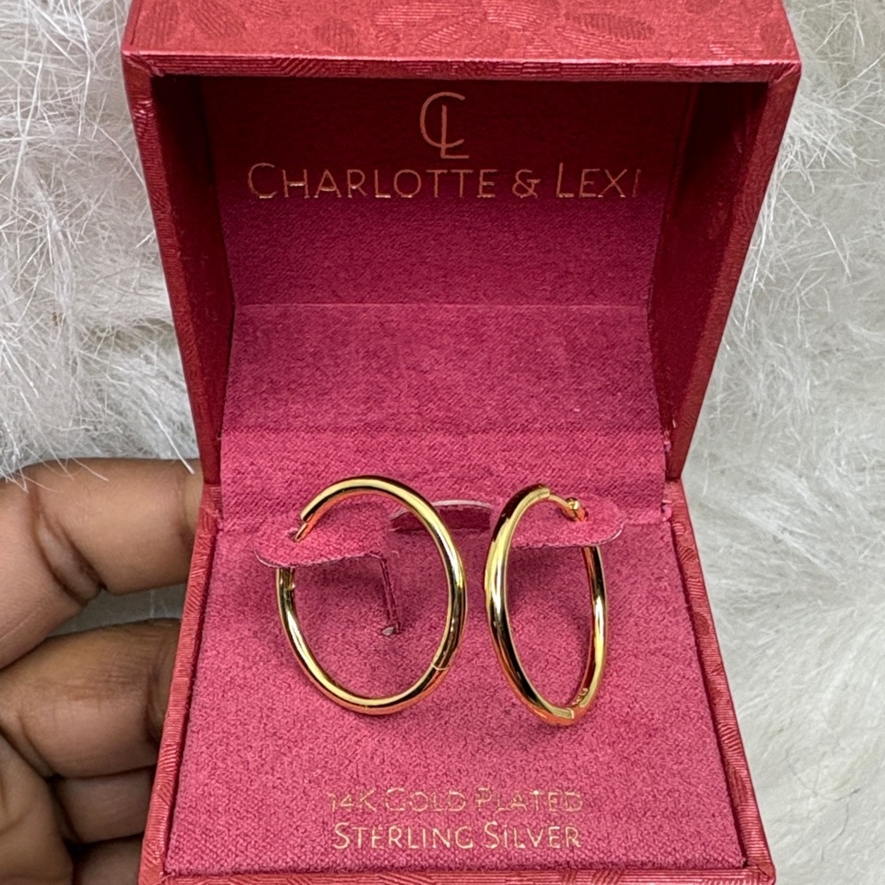 Charlotte & Lexi Gold Plated Sterling Silver Hoop Earrings